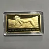 3 st (1 set) Den sexiga kvinnan Pretty Girl Badge 24 k Real Gold Plated Badge 50 x 28 mm Sex Lover Gift Souvenir Coin