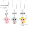 Kind Leuke Beste Vrienden Forever Ketting Monkey Donuts Princess Dog Food Ice Cream Resin Hanger Bead Chain voor Kinderen Vriendschap Sieraden