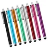 Penna touch stilo in metallo con schermo capacitivo lungo di alta qualità con clip per Iphone / IPad / Mini IPad / IPod Touch