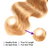 Ombre ludzkie przedłużenia włosów Brazylijska peruwiańska malezyjska fala ciała trzyosobowy brązowy blondynka 1B427 Kolorowe splot włosów 3 wiązki 3657516
