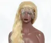 Synthetic Wigs 613# Blonde Straight Body Wave Front Lace Wigs 100% Human Hair Wigs For Women Pre Plucked With Baby Hair