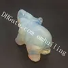 10pcs 1.5inch / 2inch Opalite Elephant Decor Hand Carved Gemstone Estátua animal Totem sintética Opal Cristal Escultura de pedra do presente para m