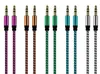 Pleciony Woven Aux Audio Cable 1M 3ft 3.5mm Jack Stero Car Aux Audio Extional Kable do telefonu PC MP3 Headphone Głośnik