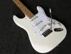 Custom Shop 70er Jahre Jimi Hendrix Olympic White ST E-Gitarre, Ahornhals, Griffbrett, Punkteinlage, speziell gravierte Halsplatte