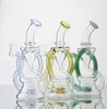 Glas-Bong-Wasserpfeife, vier Farben, Dab-Rig mit Perkolator, Recycler-Rigs, unterstützt gemischte Chargen