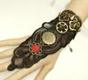 Hot Style Gothic Punk Vintage Hand Ornamenten Wind Gear Lady Black Lace Armband Modieuze Persoonlijkheid Klassieke Exquisite Elegance