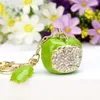 Fashion New Rhinestone Fruit pineapple watermelon Keychains Male Various Car Model Key Ring Car Hobbies Jewelry Crystal keychain