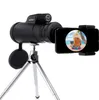 Borwolf monoculaires 10x42 jumelles puissantes Zoom lunettes de champ grand télescope portable avec pince de téléphone pour l'observation des oiseaux