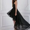 Czarne cześć niskie krótkie gotyckie sukienki ślubne bez ramiączki nieformalne nieformalne proste suknie ślubne boho ślubne suknie ślubne