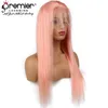 Prmier Wigs 8A Full Lace Human Wigs Silky Straight 100% Brazilian Virgin Hair Pink Red Purple Green Blue 10Colors Lace Wigs