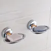 Wholesale 1 PCS Stainless Steel Plated Round/Square Sink Soap Dish Classic Bathroom Suction Cup Soap Holder Bathroom Accessory