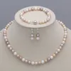 8-9mm Natural Akoya Cultured Pearl Necklace + Armband + Oorbellen Sieraden Set Verkoper Informati