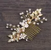 Peigne à feuilles d'or pour cheveux de mariée, accessoires pour robe de mariée, ornements de mariée, 9652045