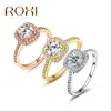 ROXI Anillos Modeschmuck Ringe für Frauen Weiß Roségold Farbe Zirkonia Umweltfreundlich Strass Eheringe
