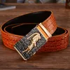 Mode chaude en cuir de vachette hommes Jeans ceinture haute qualité ceinture Crocodile boucle automatique messieurs ceintures d'affaires