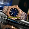 40mm Date Nautilus Black Dial 5711 1R-001 Japan Miyota Automatic Mens Watch 316L Rose Gold Steel Case Band Sport Wristwatches241e
