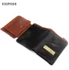 ESIPOSS Mode 100% Top Koe Lederen Mannen Portemonnee Korte Trifold Hasp Lederen Herentas met Coin Pocket Card Houder Bag