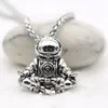 Collier pendentif astronaute méditation galaxie univers cosmique Spaceman rétro femmes hommes collier chaînes en acier corde en cuir véritable