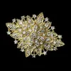 Vintage banhado a prata claro strass cristal diamante grande buquê de casamento broche de flores pino 11 cores disponíveis 6853679