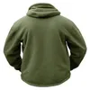 Giacca softshell tattica in pile da uomo Sport termico da esterno Escursionismo Cappotto polare con cappuccio Capispalla Abbigliamento militare Panno da esterno