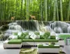 Aangepaste 3D Muurschildering Behang Bamboe Bos Water 3D Muur Muurschilderingen 3 D Woonkamer Slaapkamer Achtergrond Muur Niet-geweven behang