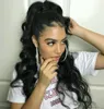 Бразильские волосы Ponytails 100% человеческих волос клип в Curl Wet И Волнистые Дешевые Оптовая 140г 10-24inch кружева ленты Wrap Ponytail