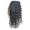 Nouveauté crépus bouclés queue de cheval Extension de cheveux vrais cheveux humains cordon queue de cheval postiche 140g noir naturel 1b # couleur