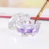 Nail Art Acrylic Crystal Glass Dappen Dish Bowl Flytande Glitter Pulver Kaviar Cup med lock Gratis frakt LX2684