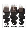 Ishow 3 paquetes de cabello humano con cierre brasileño onda del cuerpo 4x4 tejido de cierre de encaje negro natural para mujeres niñas todas las edades 8-28 pulgadas
