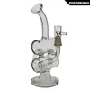 SAML 20CM Tall Oil Rig Hookahs Recycler bong Glass Smoking water pipe joint size 14.4mm PG5040