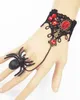 Style chaud Halloween fête goth punk rétro noir araignée dentelle dame bracelet bande intégration mode classique exquise élégance