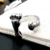 Corazón pie mamá amor anillo letra anillos abierto ajustable pie pata anillo moda joyería regalo para madre cumpleaños Drop Ship