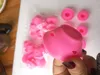 2018 siliconen krulspelden 10 stks / set kapsel zachte haarverzorging diy peco roll haar stijl roller curler salon zachte siliconen roze kleur haar roller
