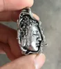 الصينية التبتية الفضة نحت تمثال محظوظ - الشيطان تمثال بوذا