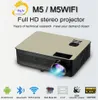 Оптовая M5 серии ЖК-LED Full HD 1080P Проектор 5500 люмен Поддержка HDMI VGA USB Android 6.0 Wi-Fi Bluetooth Встроенный HIFI звук Proyector