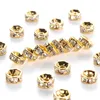 1000pcs Lot 18K White Gold Plated Gold Silver Color Crystal Rhinestone Rondelle Pärlor Löst distanspärlor för DIY -smycken som gör WH254Y