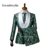 2018 New Elegant Brand Shawl Lapel Wedding Mens Suit Flower Double Breasted Wedding Suits For Men Slim Fit Formal Groom Wear T326S