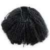 Brazilian Human ponytail hairpieces clip in short high afro kinky curly human hair 120g drawstring ponytail hair extension for black women