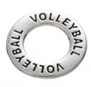 2021 Schmucklegierung, antik versilbert, Volleyball-Kreisscheibe, Affirmationsanhänger, kompatibel mit Armband 7628238