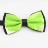 men's bow tie double color layer metal corner shirt accessories wedding party ties butterfly business leisure 2pcs/lot