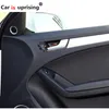 Autocollants de décoration pour poignée de porte intérieure de voiture en Fiber de carbone, garniture de bol de porte, accessoires de voiture pour Audi A4 2009 – 2016, style 279n