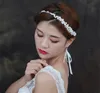 Wedding Bridal Freshwater Pearls Headband Hairband Ribbon Crystal Rhinestone Crown Tiara Princess Women Korean Head Bands Beads Headdress Hair Accessories