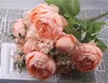 18-färg Europeisk stil Artificiell Peony Flower Decoration Party Flower Family Hotel Wedding Office Garden Decoration To607