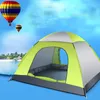 Tentes pliantes automatiques pour 3 à 4 personnes Tentes familiales Tente de plage Camping Double vitesse pour ouvrir le rejet (Vert)