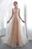 Elegant Dresses O Neck Open Back See Through Top A Line Lace Long Wedding Party Bride Dresses Women Wedding Gowns HY4189