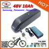 Hot !!! Högkvalitativ 13s4p 48v 10ah batteri Hailong 48V elektrisk cykelbatteri 700W litiumjonhaj Batteri med 2A laddare
