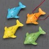 Cute 6hole Sztuki i Rzemiosło Ceramiczne Delfin Ocarina Zabawki Edukacyjne Instrument Muzyczny Zwierząt Kształt Muzyka Flet Charm 6 5YX Z