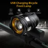 Waterproof Handlebar T6 Cree USB Charging Bicycle Front Light for Cycling High-quality light beam, high brightness