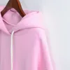 Yna Qing Huan 2018 Primavera Mulheres Hoodie Moletom Com Capuz New Hot Candy-colorido de manga comprida Casual Color Sólida Solta Hoodie Top