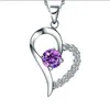 Мода австрийский романтический Кристалл ожерелье стерлингового серебра 925 корейский CZ Алмаз любовь в форме сердца кулон Box цепи для женщин ювелирные изделия
